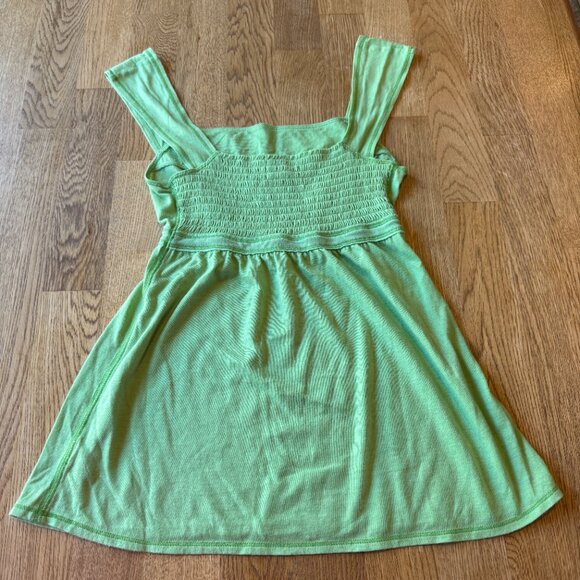 Hollister Green Babydoll Tank Top Y2K Embroidered Size Small - Picture 3 of 7